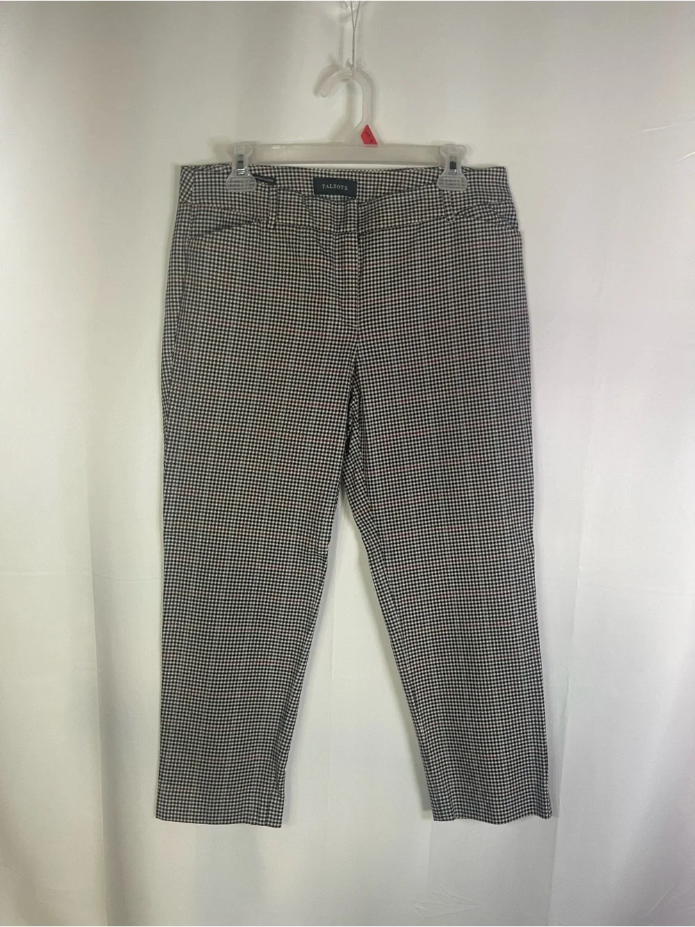 Talbots Black and White Cropped Houndstooth Ankle Pants - Picture 2 of 8